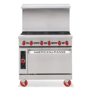American Range AR-6-SB 36 6 Burner Gas Range w/ Storage Base