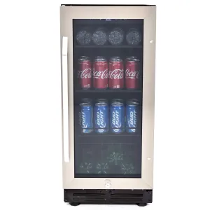 Avanti - BCA3115S3S. Avanti Beverage Center. 72 Can Capacity. in Stainless Steel with Black Cabinet