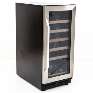 Avanti - WC3015S3S. Avanti Wine Cooler with Wood Accent Shelving. 30 Bottle Capacity. in Stainless Steel