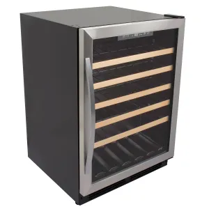 Avanti - WCB52T3S. Avanti Wine Cooler with Wood Accent Shelving. 51 Bottle Capacity. in Stainless Steel