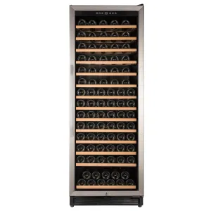 Avanti - WCF149SE3S. Avanti Wine Cooler. 149 Bottle Capacity. in Stainless Steel with Wood Accent Shelving