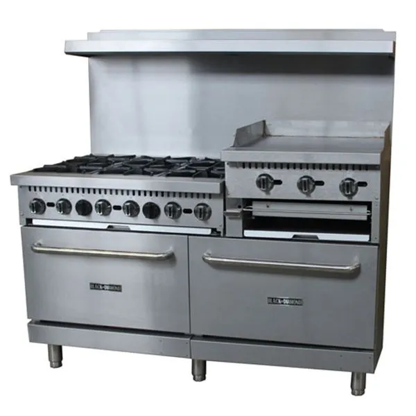 Black Diamond - GR-6024GB/NG. Gas Range. 60 With 24 Griddle/Broiler