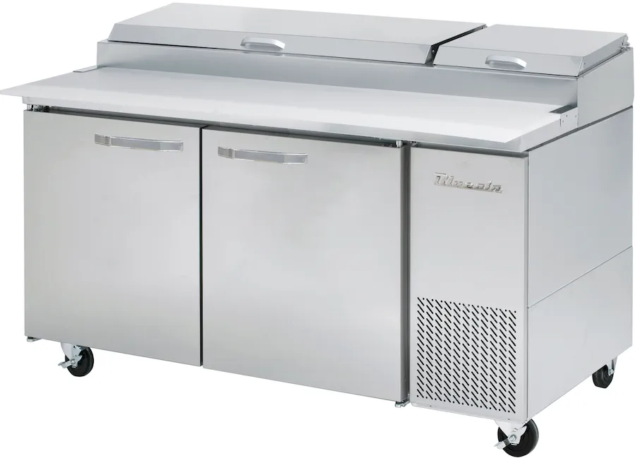 Blue Air - BAPP67-HC. 2 Doors All Stainless Pizza Prep.Table. 67 wide. 20.2 cu/ft. - (9) 1/3 Pans - By Others. R-290 Refrigerant