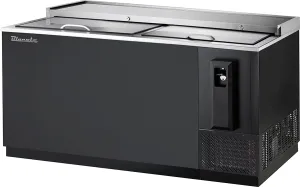 Blue Air - BBC-65B-HC. Bottle Cooler 2 slide tops. Black Finish Exterior. 64-1/2 W x 28-1/2 D. R-290 Refrigerant