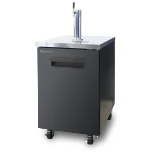 Blue Air - BDD23-1B-HC. 1 Door Keg cooler. Black Finish Exterior. (1) 1/2 Barrel Capacity. 23-1/2 W x 31-1/4 D. R-290 Refrigerant