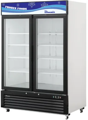 Blue Air - BKGF49-HC. 49 CuFt. 2 Glass Doors Freezer (Swing). R-290 Refrigerant