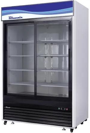 Blue Air - BKGM48SL-HC. 48 CuFt. 2 Glass Door Refrigerator (Sliding). R-290 Refrigerant