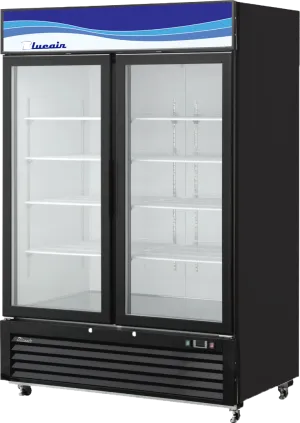 Blue Air - BKGM49B-HC. 49 CuFt. 2 Glass Doors Refrigerator (Swing). R-290 Refrigerant