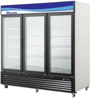 Blue Air - BKGM72-HC. 72 CuFt. 3 Glass Doors Refrigerator (Swing). R-290 Refrigerant