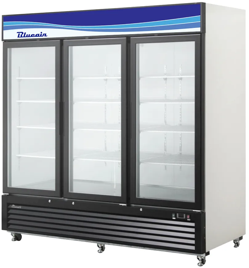 Blue Air - BKGM72-HC. 72 CuFt. 3 Glass Doors Refrigerator (Swing). R-290 Refrigerant
