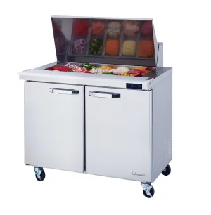 Blue Air - BLMT36-HC. 2 Doors All Stainless Prep. Table with (15) 1/6 Pans - 36 wide. 9.2 cu/ft.. R-290 Refrigerant