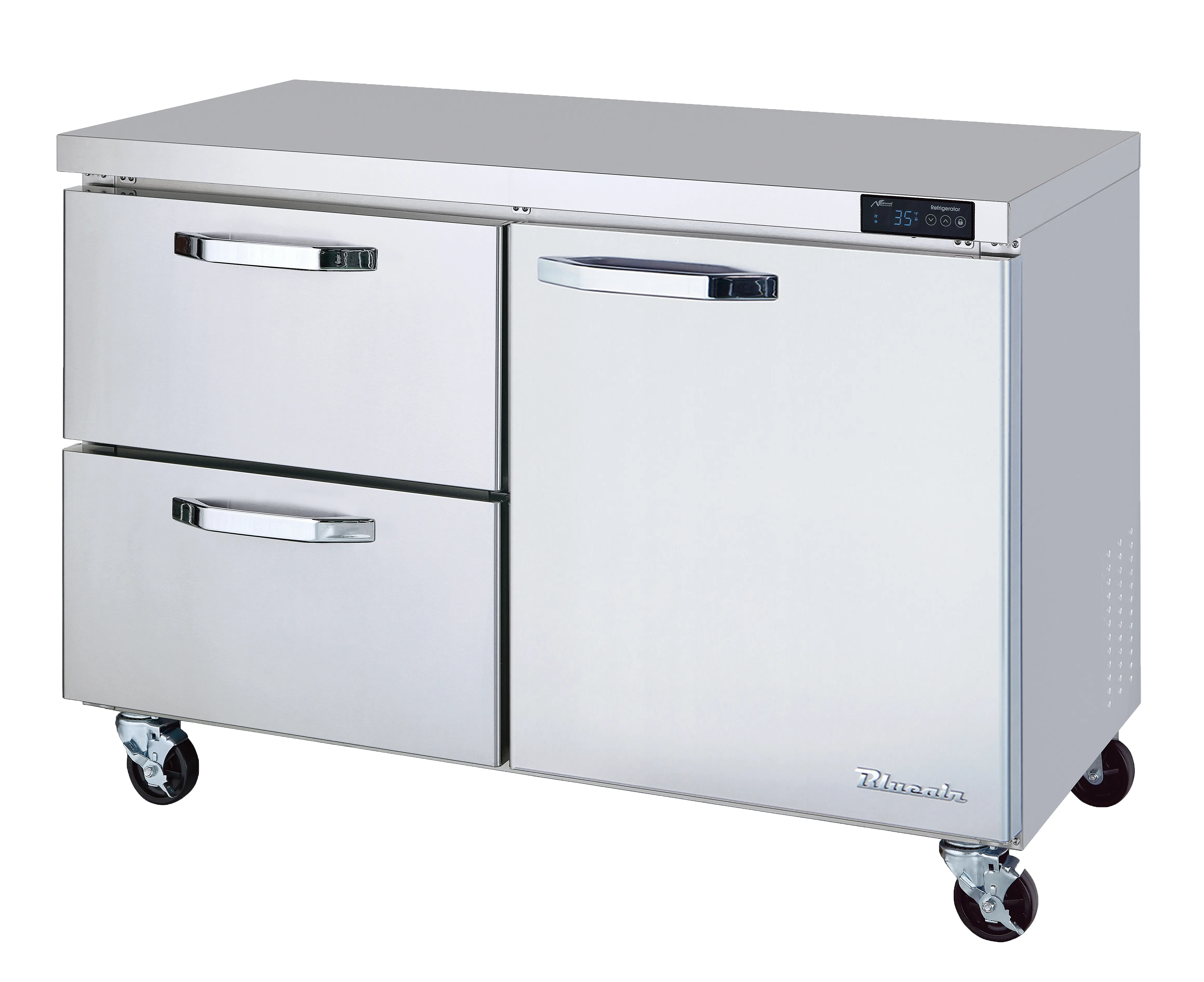 Blue Air - BLUR48-D2L-HC. 2 Drawers 1 Door (R) All Stainless Undercounter Refrigerator - 48 wide. 13 cu/ft.. R-290 Refrigerant
