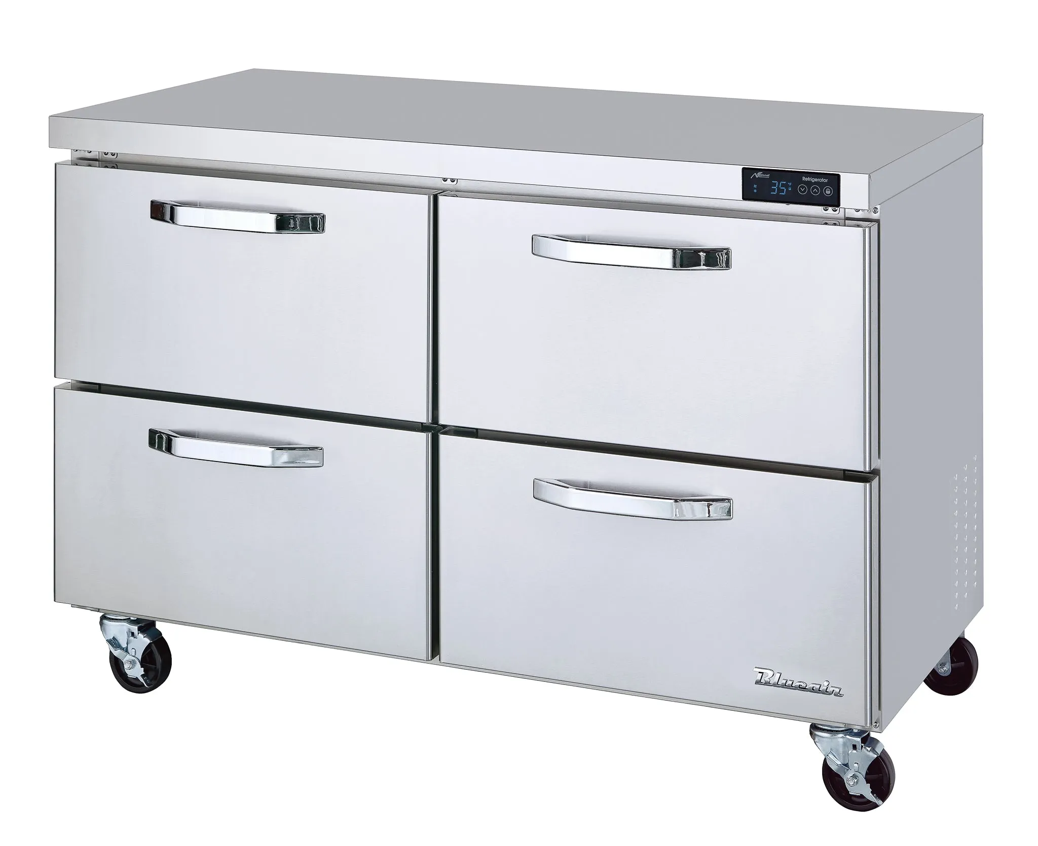 Blue Air - BLUR48-D4-HC. 4 Drawers All Stainless Undercounter Refrigerator - 48 wide. 13 cu/ft.. R-290 Refrigerant