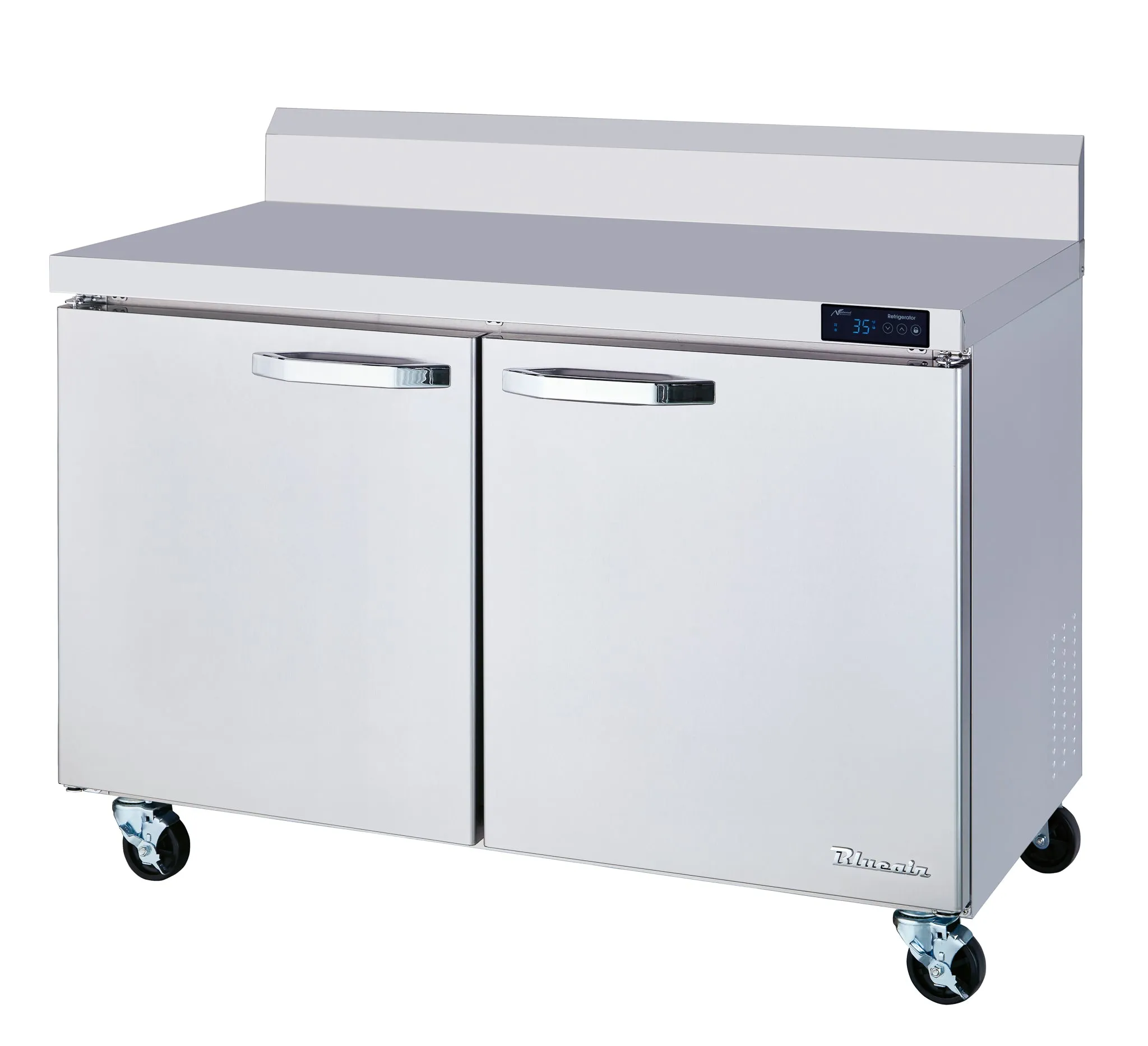 Blue Air - BLUR48-WT-HC. 2 Doors All Stainless Work Top Refrigerator - 48 wide. 13 cu/ft.. R-290 Refrigerant