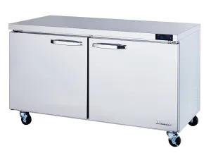 Blue Air - BLUR60-HC. 2 Doors All Stainless Undercounter Refrigerator - 60 wide. 16.5 cu/ft.. R-290 Refrigerant