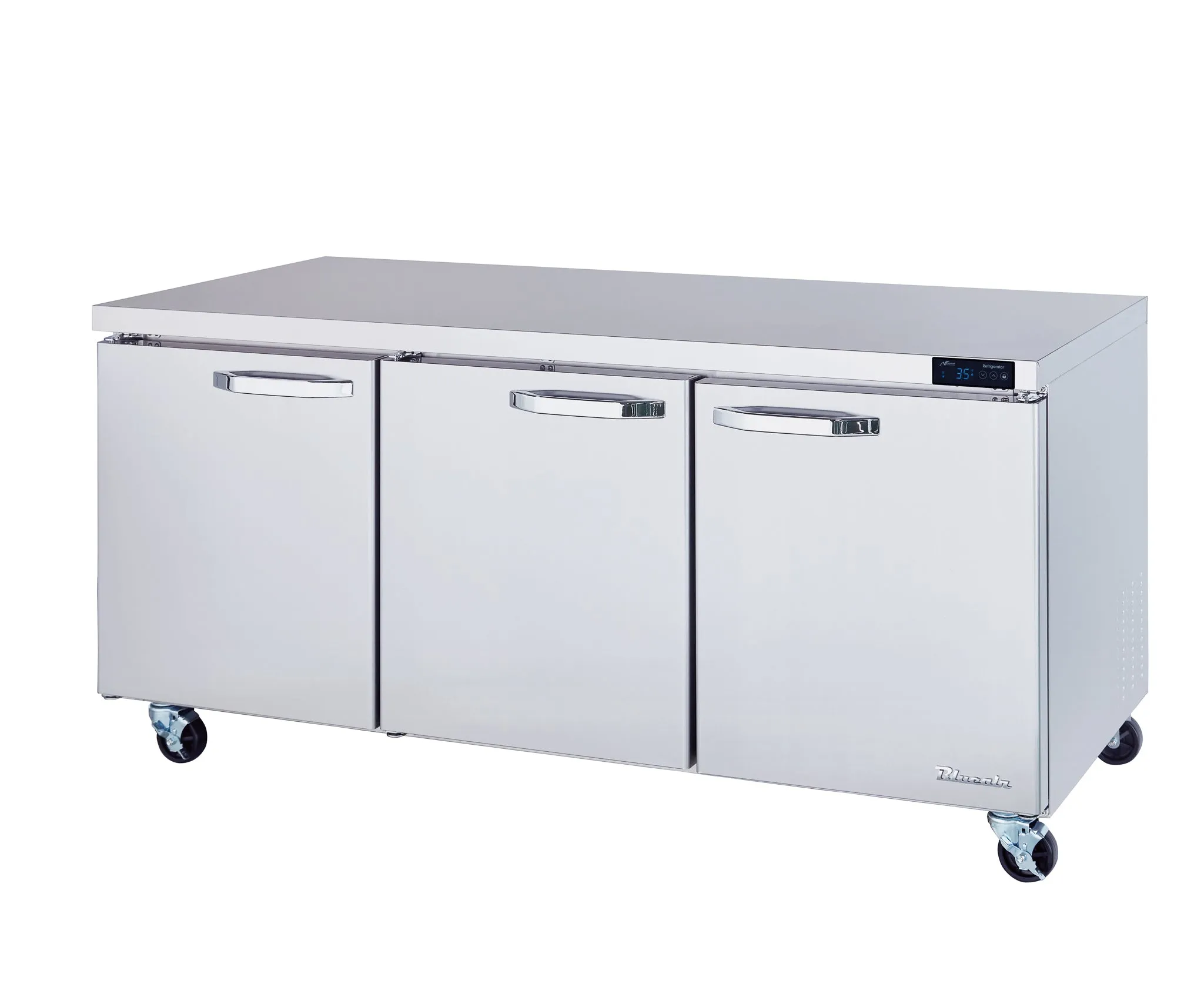 Blue Air - BLUR72-HC. 3 Doors All Stainless Undercounter Refrigerator - 72 wide. 20 cu/ft.. R-290 Refrigerant