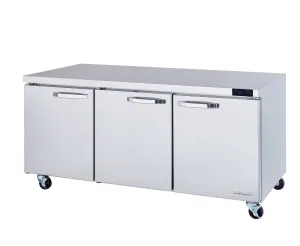 Blue Air - BLUR72-HC. 3 Doors All Stainless Undercounter Refrigerator - 72 wide. 20 cu/ft.. R-290 Refrigerant