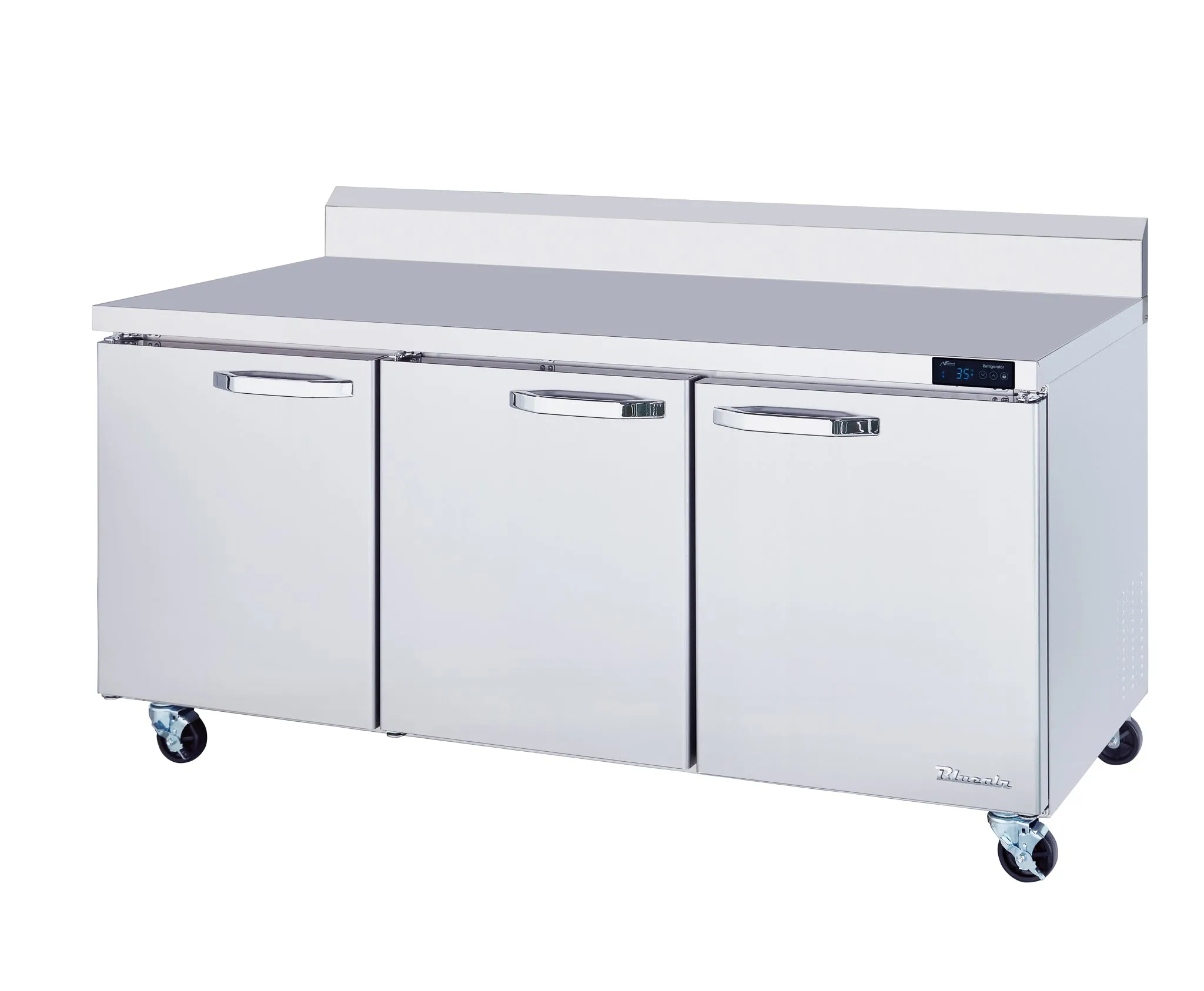 Blue Air - BLUR72-WT-HC. 3 Doors All Stainless Work Top Refrigerator - 72 wide. 20 cu/ft.. R-290 Refrigerant