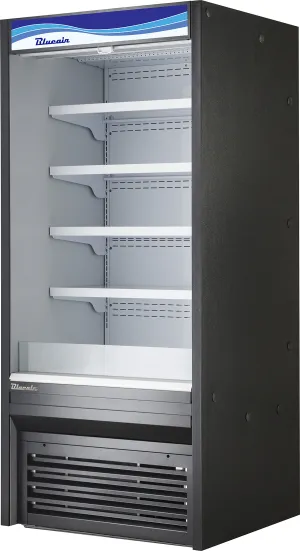 Blue Air - BOD-36S. 36 W x 32-1/2 D. Vertical Open Display Case. Solid Side Panel