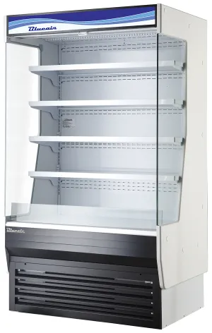 Blue Air - BOD-60G. 60 W x 32-1/2 D.  Vertical Open Display Case. Glass Side Panel