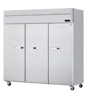 Blue Air - BSF72T-HC. 3 Solid Doors Stainless Freezer. Top-Mount Compressor. R-290 Refrigerant