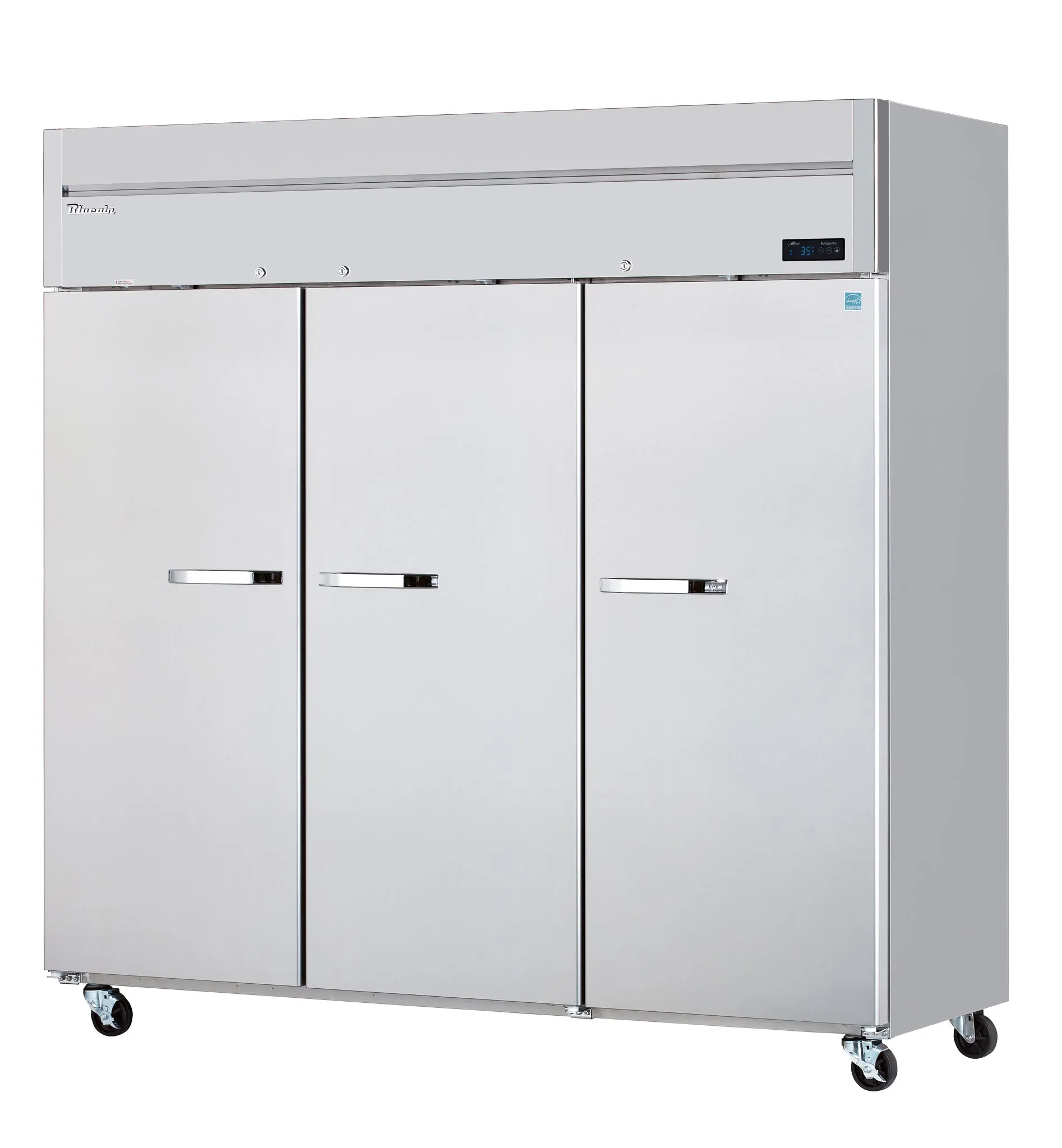 Blue Air - BSR72T-HC. 3 Solid Doors Stainless Refrigerator. Top-Mount Compressor. R-290 Refrigerant