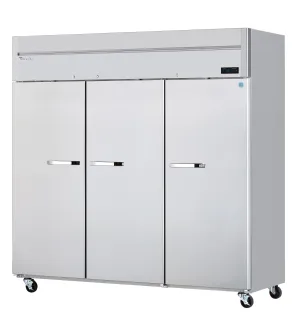 Blue Air - BSR72T-HC. 3 Solid Doors Stainless Refrigerator. Top-Mount Compressor. R-290 Refrigerant
