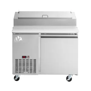 Chef AAA - APPT-49-HC. Commercial 49 Pizza Prep Table Refrigerator 6 Pans 1 Door Stainless Steel 6 cu.ft.