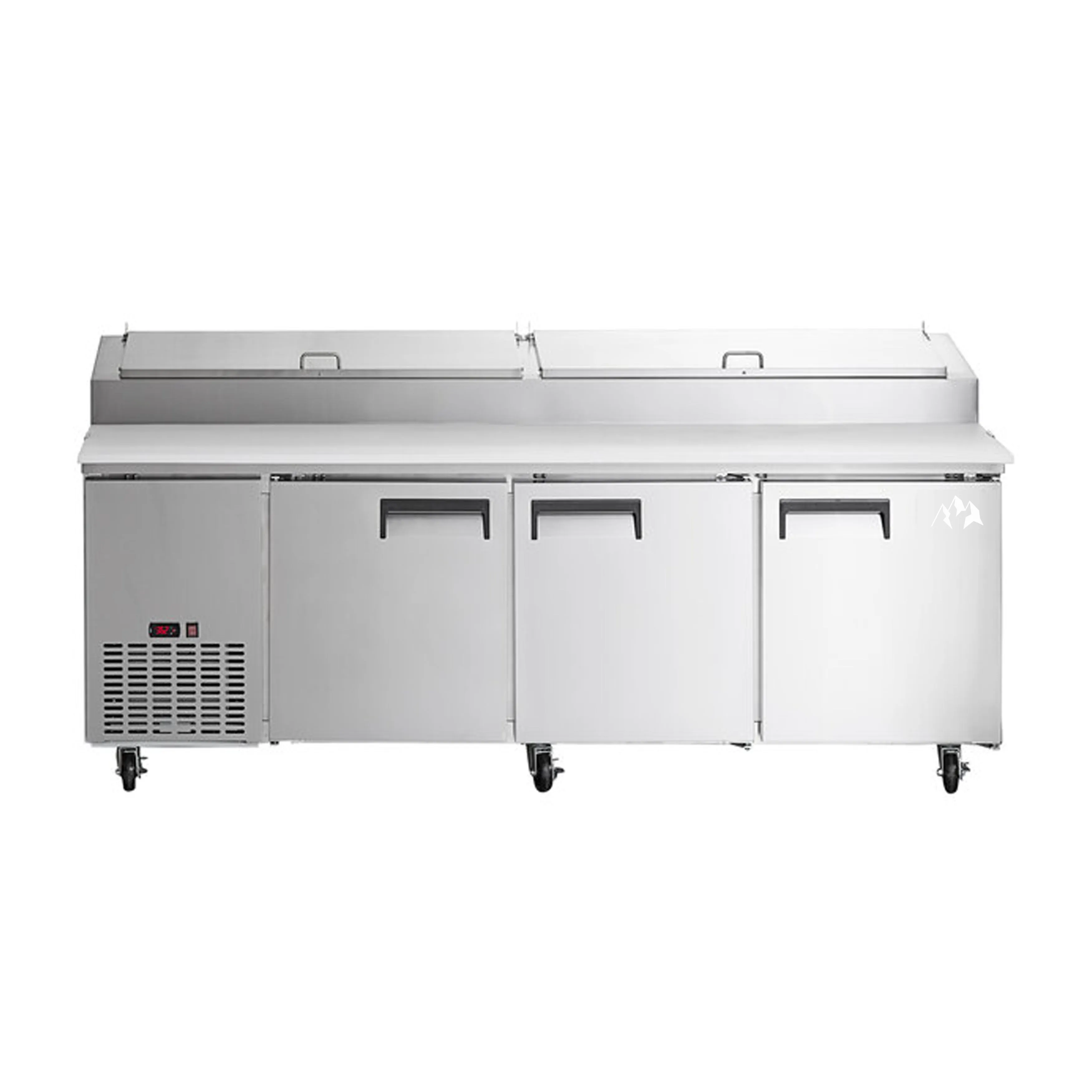 Chef AAA - APPT-91-HC. Commercial 91 Pizza Prep Table Refrigerator 12 Pans 3 Door Stainless Steel 24.2 cu.ft.