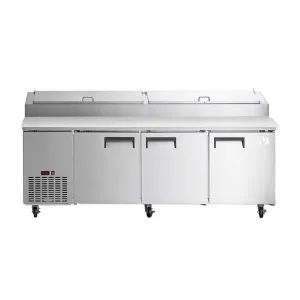 Chef AAA - APPT-91-HC. Commercial 91 Pizza Prep Table Refrigerator 12 Pans 3 Door Stainless Steel 24.2 cu.ft.