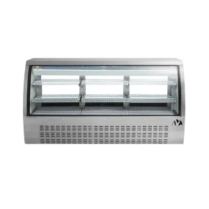Chef AAA - DLC79-HC-S. Commercial 82 Curved Glass Deli Case Refrigerated Stainless Steel 32 cu.ft.