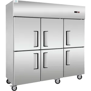 Chef AAA - SCD-660R 72 Commercial Reach-In Refrigerator with 6 Solid Half Doors