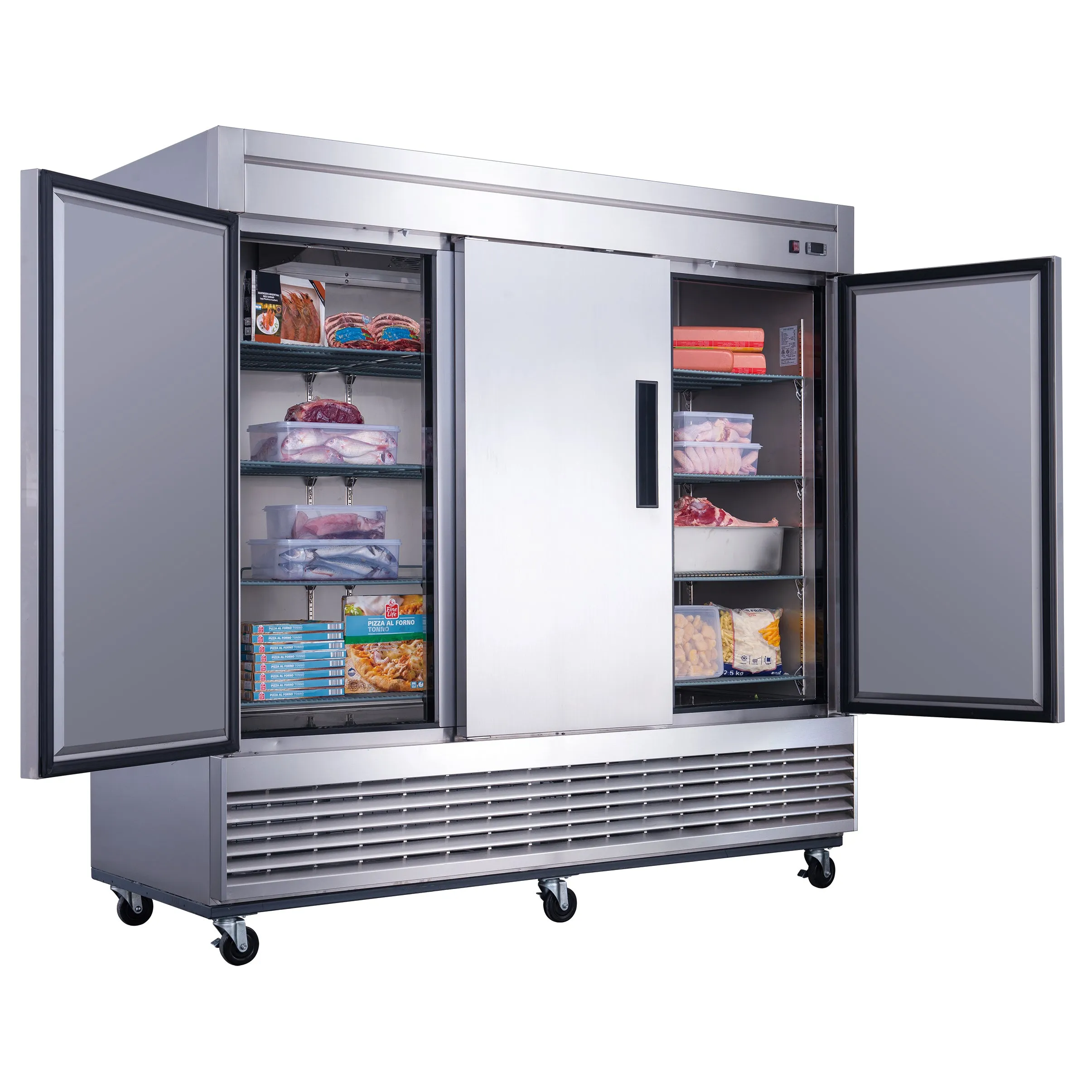 Chef AAA - T83F Commercial 83 Reach-In Freezer 3 Solid Door Stainless Steel 64 cu.ft.
