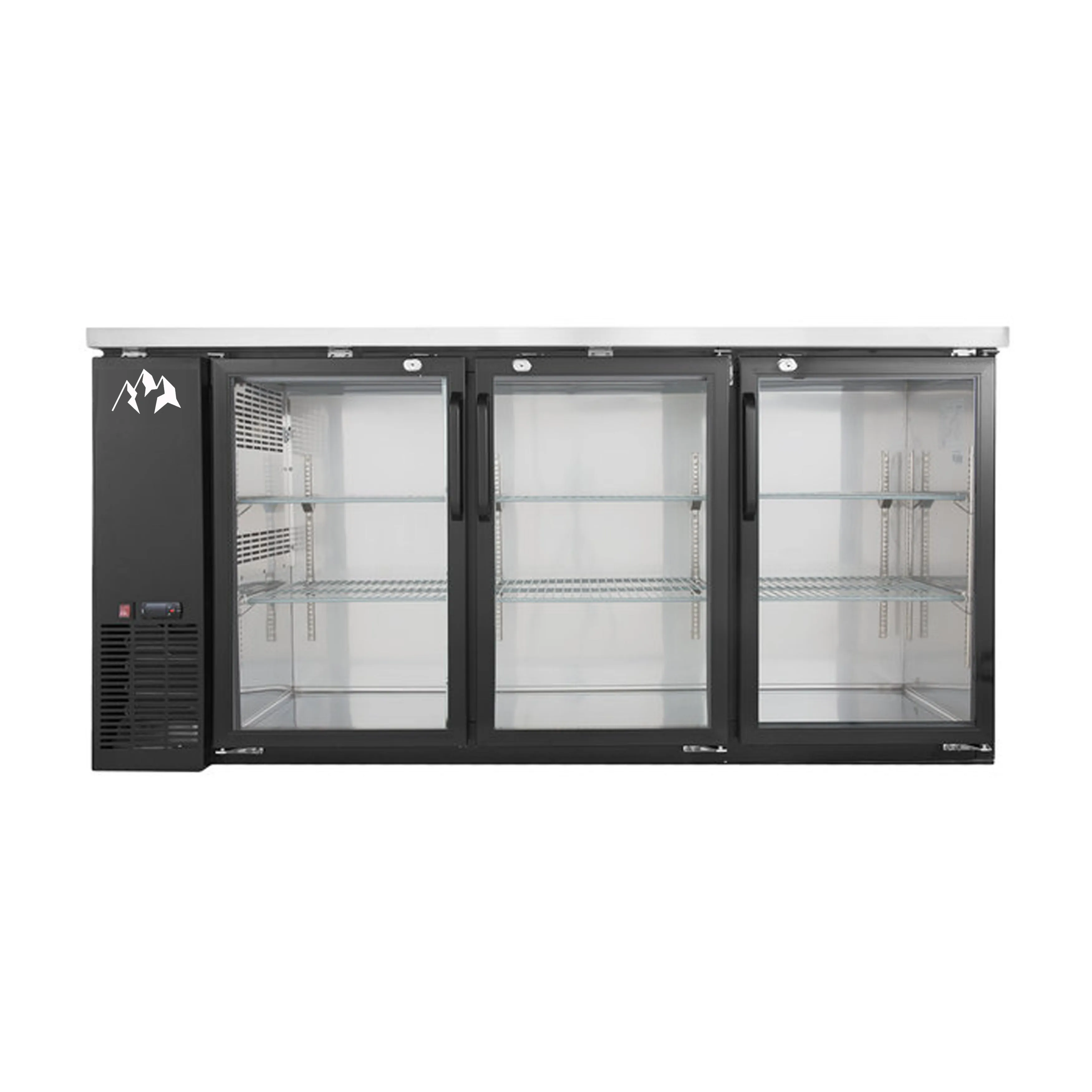 Chef AAA - TBB-72G-HC. Commercial 73 Glass Door Back Bar Refrigerator 19.2 cu.ft.