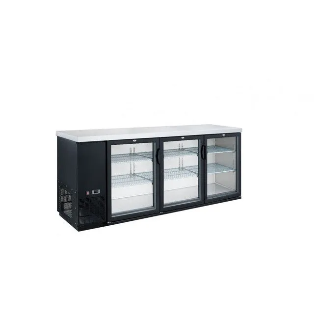Chef AAA - TBB-72G-HC. Commercial 73 Glass Door Back Bar Refrigerator 19.2 cu.ft.