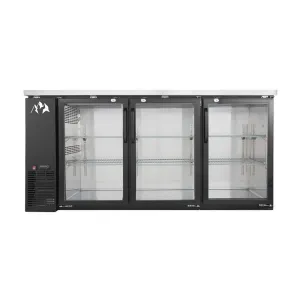 Chef AAA - TBB-72G-HC. Commercial 73 Glass Door Back Bar Refrigerator 19.2 cu.ft.
