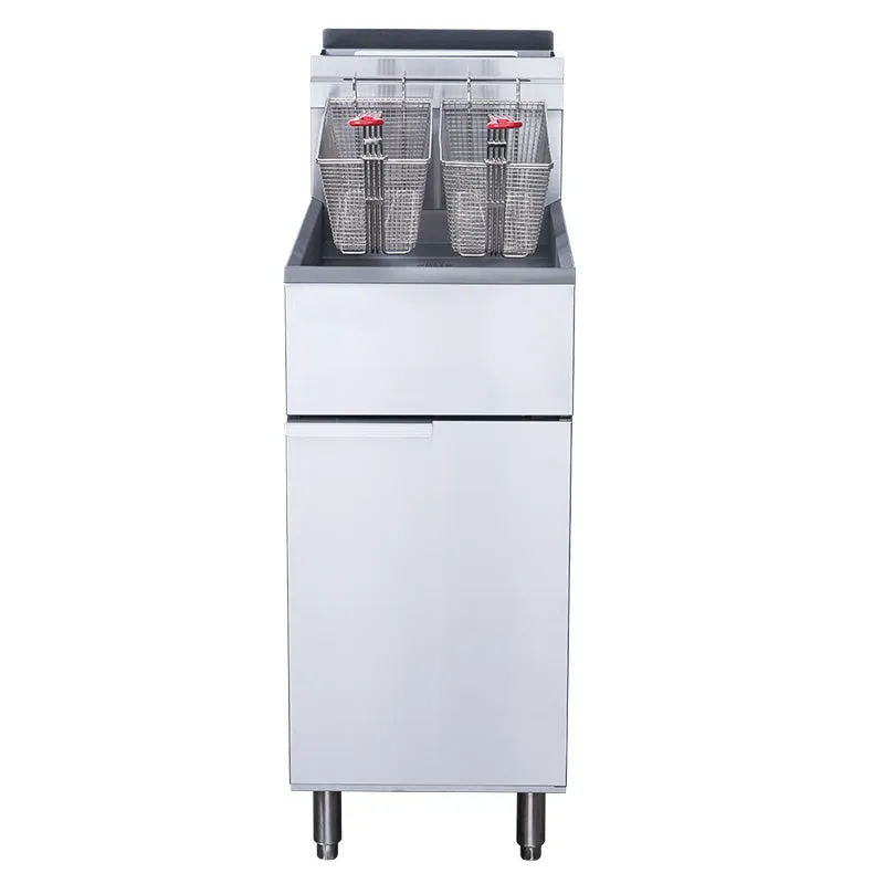 Chef AAA - TCF3-NG Commercial 40lbs Natural Gas Fryer with 3 Tube Burners