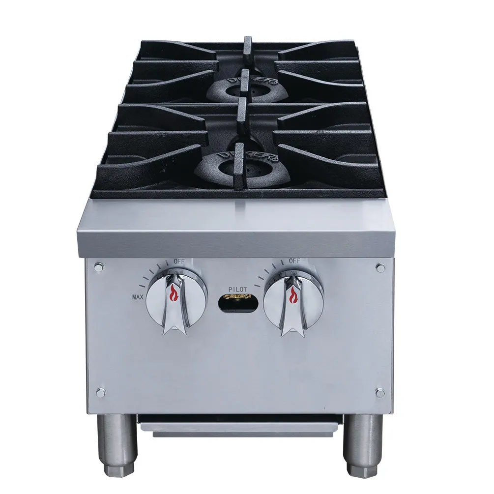 Chef AAA - TCHPA12 Commercial 12 Countertop Hot Plate with 2 Burners