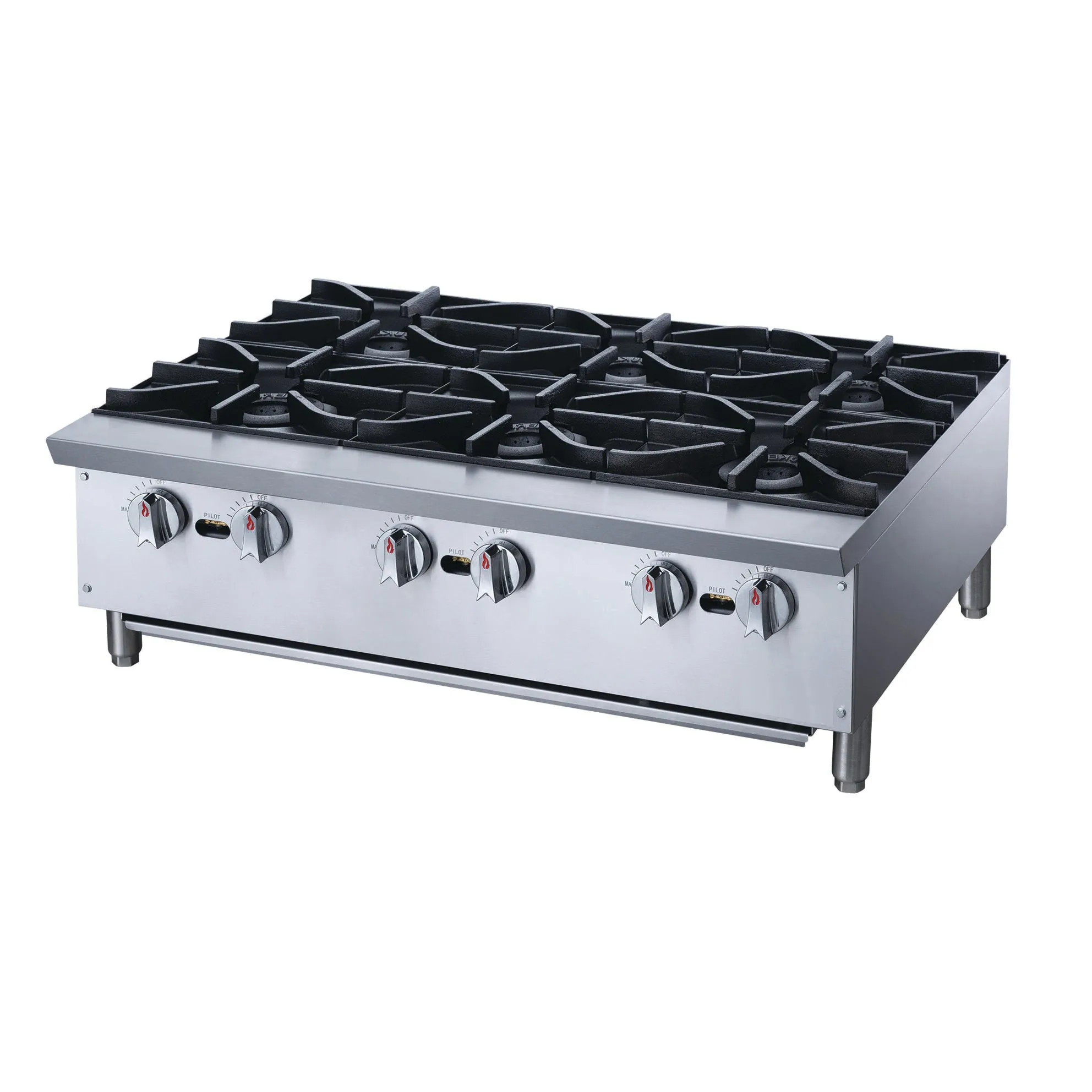 Chef AAA - TCHPA36 Commercial 36 Hot Plate with 6 Burners NG