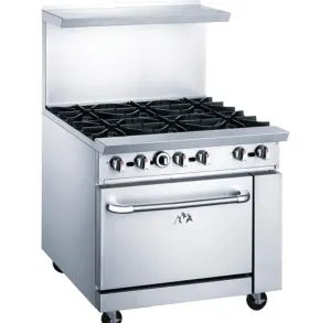 Chef AAA - TCR36-6B Commercial 36 Oven Range Six Open Burner Natural Gas