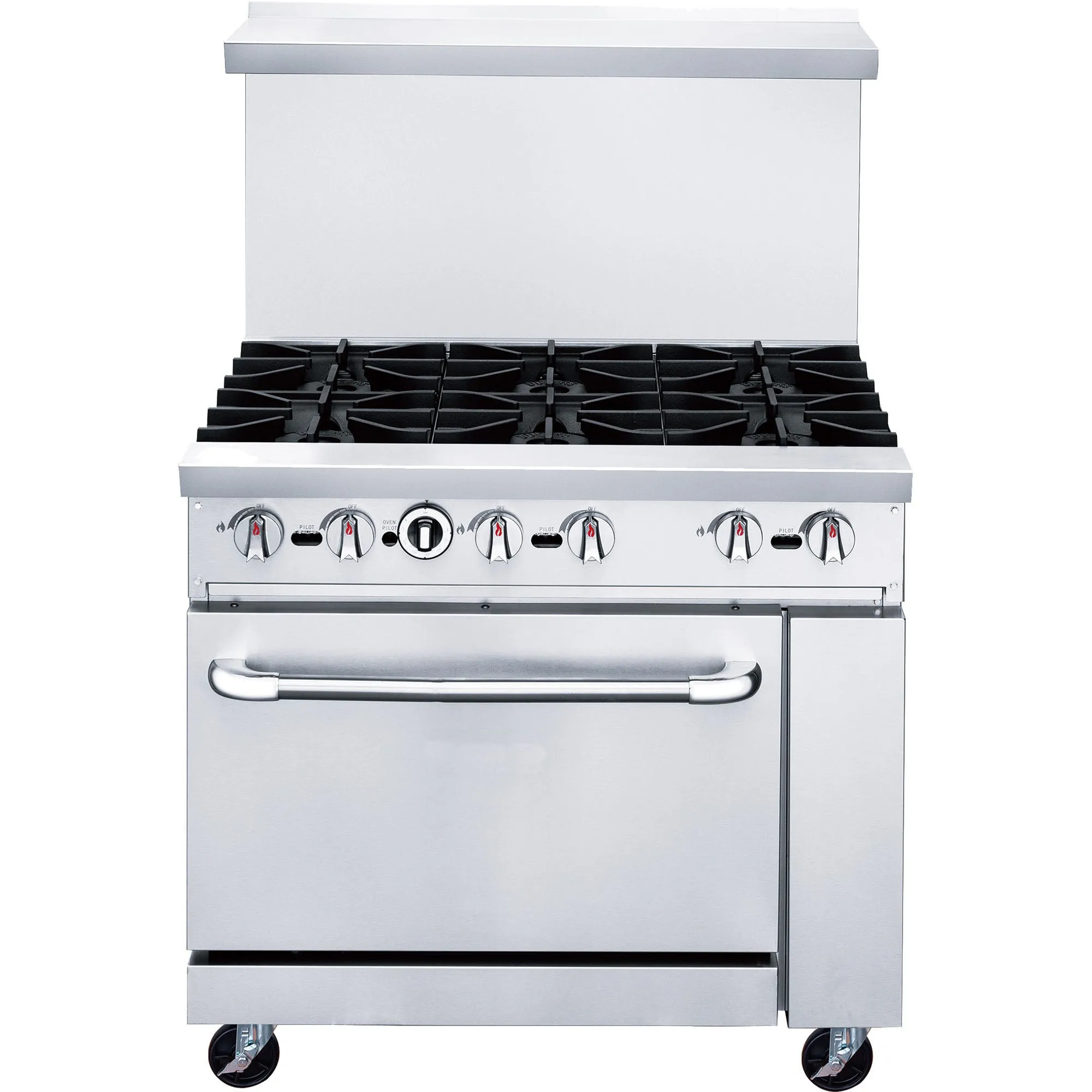 Chef AAA - TCR36-6B Commercial 36 Oven Range Six Open Burner Natural Gas
