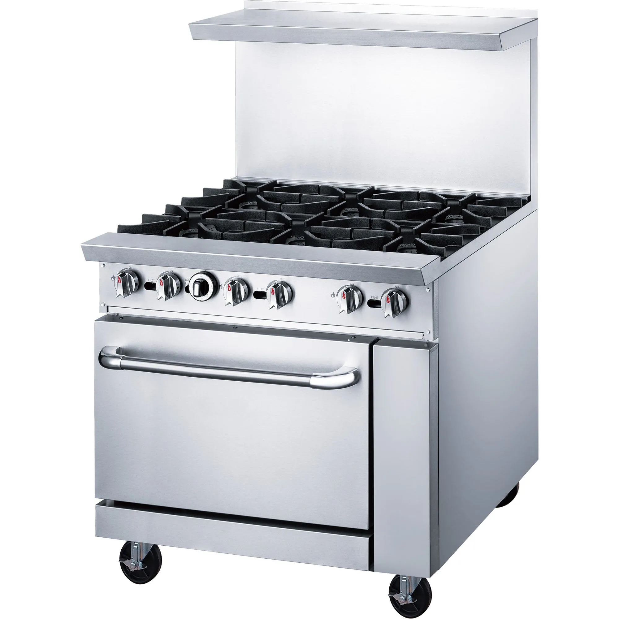 Chef AAA - TCR36-6B Commercial 36 Oven Range Six Open Burner Natural Gas