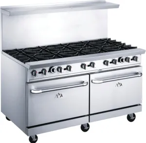 Chef AAA - TCR60-10B Commercial 60 Oven Range Ten Open Burner Natural Gas
