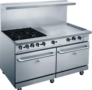 Chef AAA - TCR60-4B36GM Commercial 60 Oven Range Four Open Burner with 36 Griddle Natural Gas