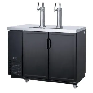 Chef AAA - TKB60-M2 60 Commercial Dual Tower 4 Tap Kegerator Beer Dispenser