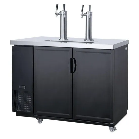 Chef AAA - TKB60-M2 60 Commercial Dual Tower 4 Tap Kegerator Beer Dispenser