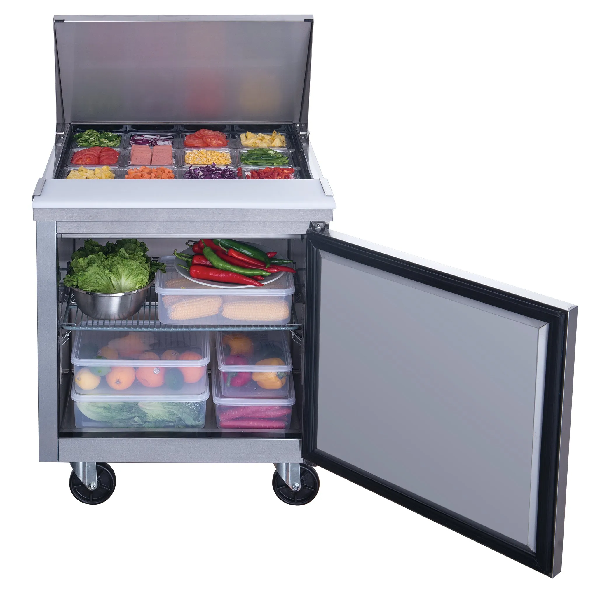 Chef AAA - TSP29M Commercial 29 12 Pan Salad Sandwich Food Prep Table Refrigerator Mega Top 6.5cu.ft NSF