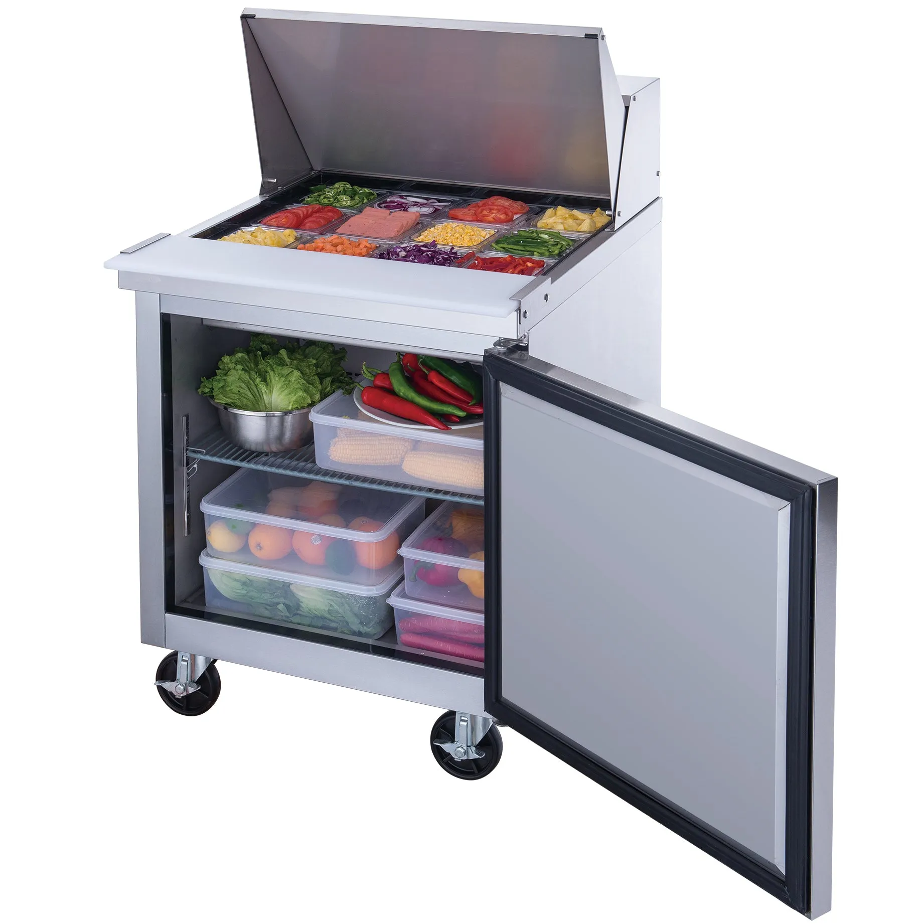 Chef AAA - TSP29M Commercial 29 12 Pan Salad Sandwich Food Prep Table Refrigerator Mega Top 6.5cu.ft NSF