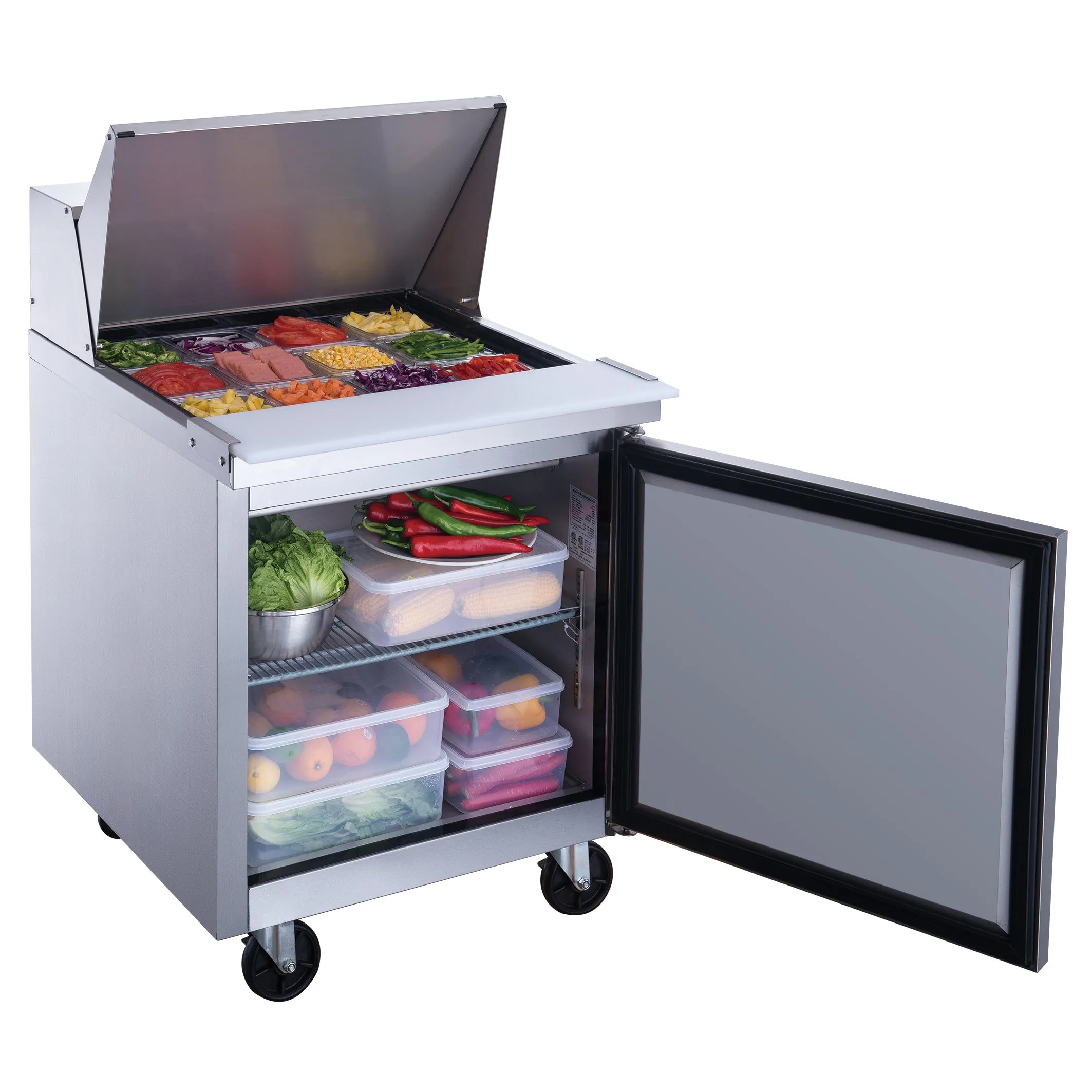 Chef AAA - TSP29M Commercial 29 12 Pan Salad Sandwich Food Prep Table Refrigerator Mega Top 6.5cu.ft NSF