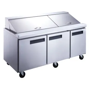 Chef AAA - TSP72M Commercial 72 30 Pan Salad Sandwich Food Prep Table Refrigerator Mega Top